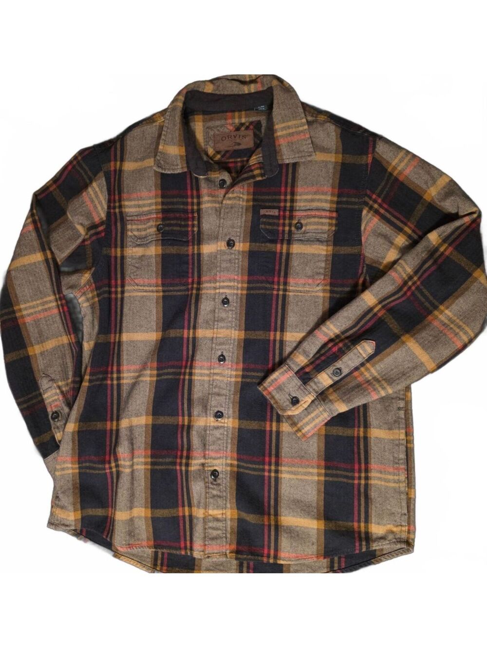 Orvis Men's XL Plaid Cotton Button-Up Flannel